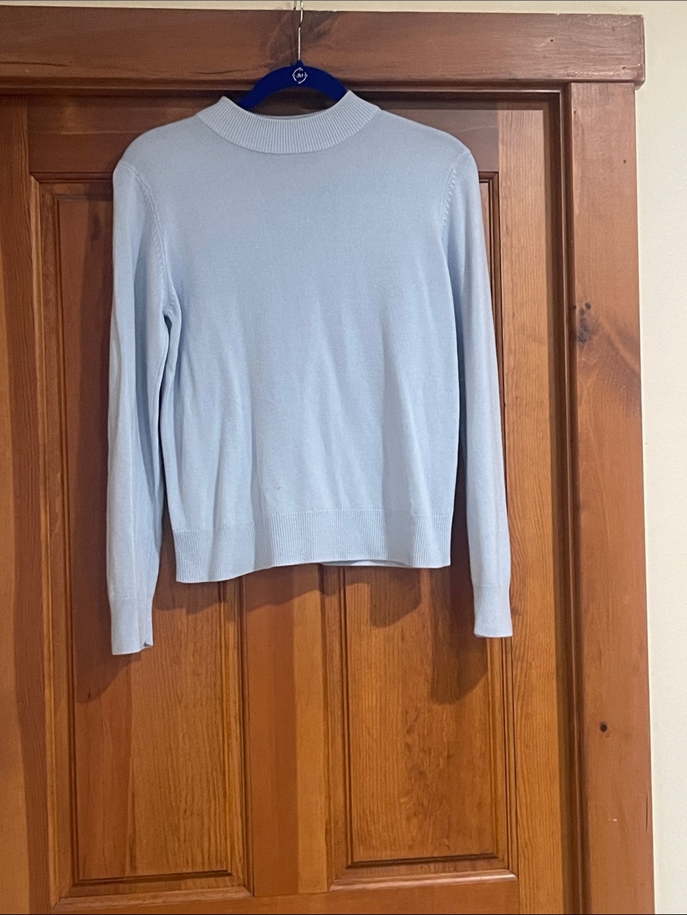 Light Blue Mock Neck Long Sleeve Sweater